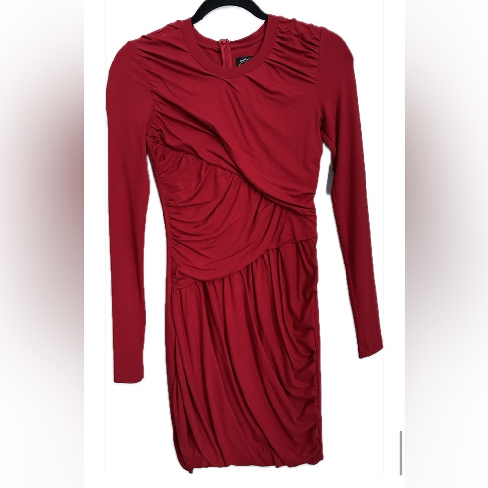 Red wrap dress